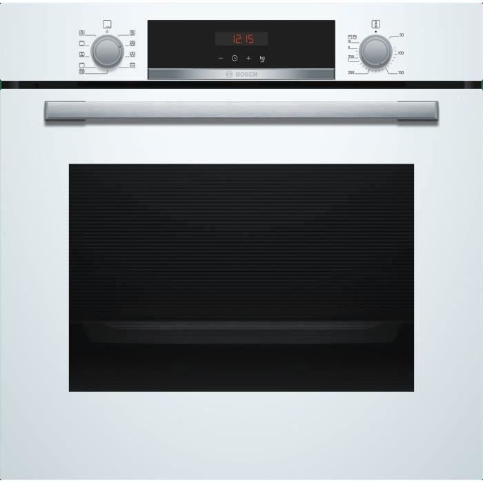 BOSCH HBA573BV0 - Four électrique encastrable - Air pulsé 3D+ - 71L - Pyrolyse - A - Blanc