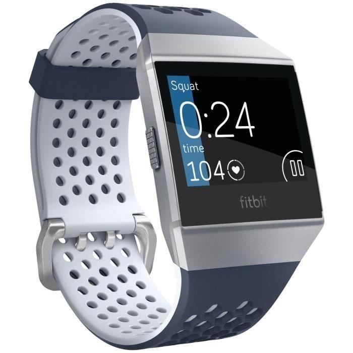 FITBIT - FB503WTNV -IONIC Montre connectée Sport mixte-Séances, étanche, music, 4jrs d'autonomie, notifs, GPS-Série Spéciale ADID