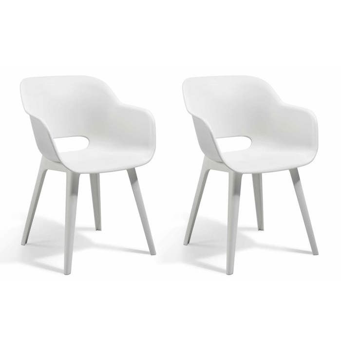 Lot de 2 fauteuils Coque blanche - AKOLA
