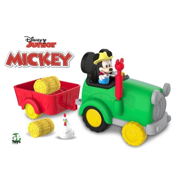 Mickey, Tracteur et remorque avec 1 figurine 7,5 cm articulée et des accessoires, Jouet pour enfants dès 3 ans, MCC05