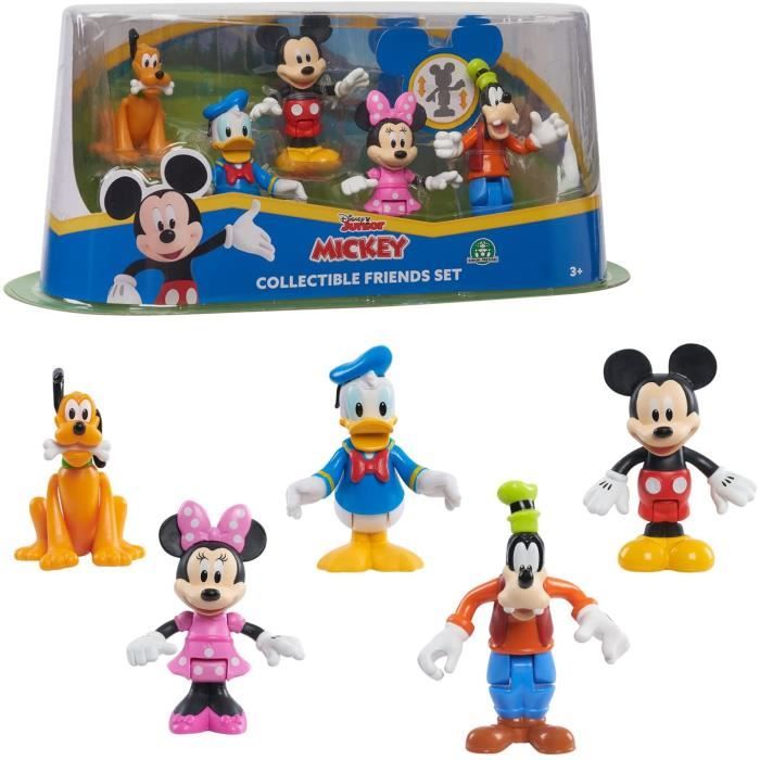 Mickey, Coffret 5 figurines 7,5 cm Articulées, 5 personnages à collectionner, Jouet pour enfants dès 3 ans, MCC08
