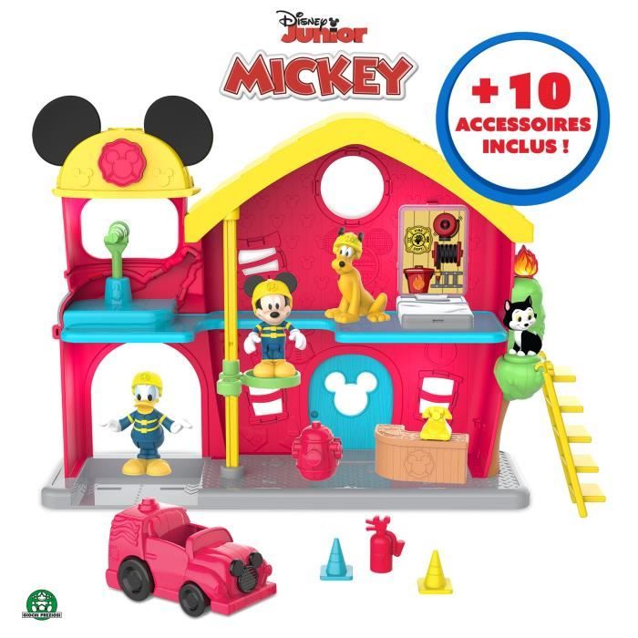 DISNEY - La Caserne de Pompier Mickey 14 pièces - avec fonctions sonores - Jouet pour enfants dès 3 ans - MCC19