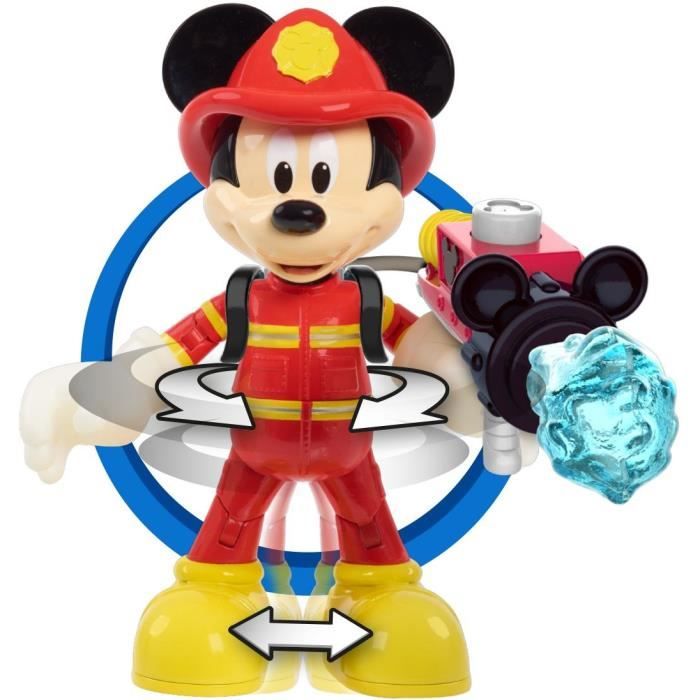 DISNEY - Figurine Pompier Mickey 15 cm, articulée, Jouet pour enfants dès 3 ans, MCC20