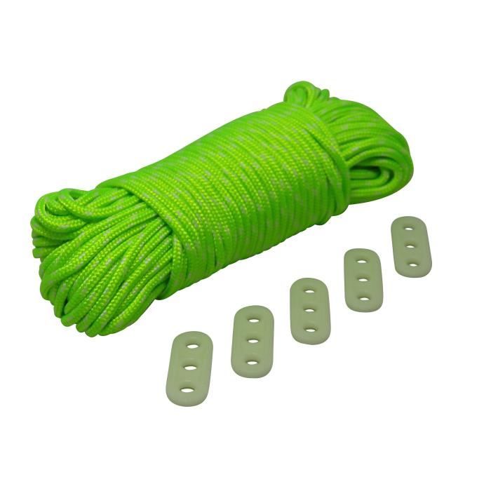 CAO CAMPING Cordeau phosphorescent + 5 tendeurs - 20 m