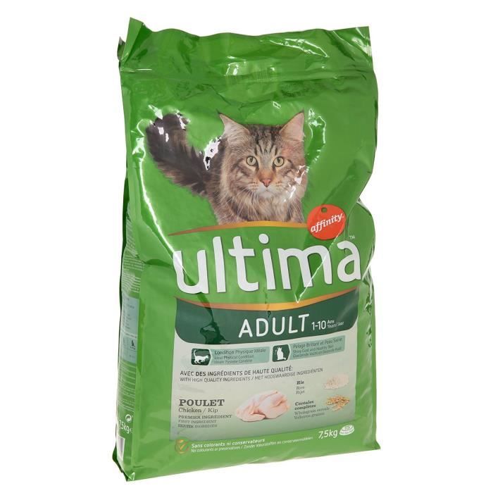 ULTIMA Croquette au poulet - Pour chat - 7,5 kg