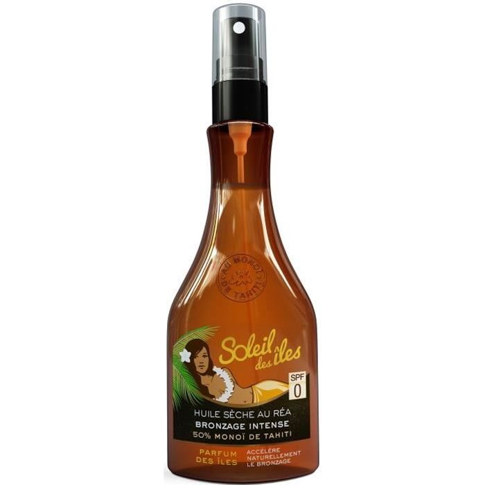 SOLEIL DES ILES Huile sèche au réa en spray Bronzage intense - SPF 0 - Parfum des îles - 150 ml