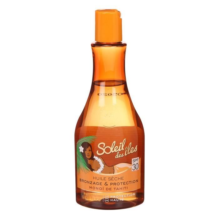 SOLEIL DES ILES Huile sèche en spray bronzage et potection - SPF 30 - Parfum des îles - 150 ml