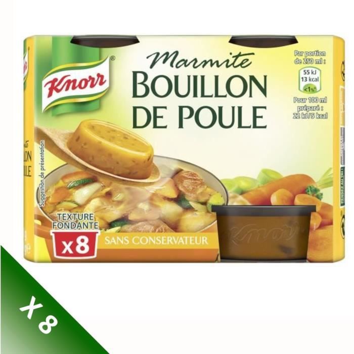 KNORR Marmite de Bouillon Poule 8 Capsules - Lot de 8x 224 g