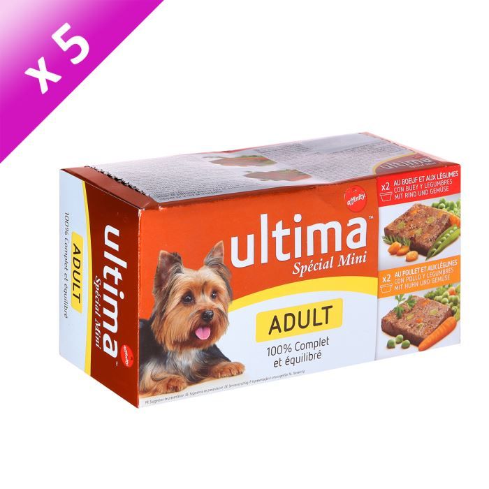 ULTIMA Terrine Spécial Mini Adult - 4 x 150g (x5) - Pour chien adulte