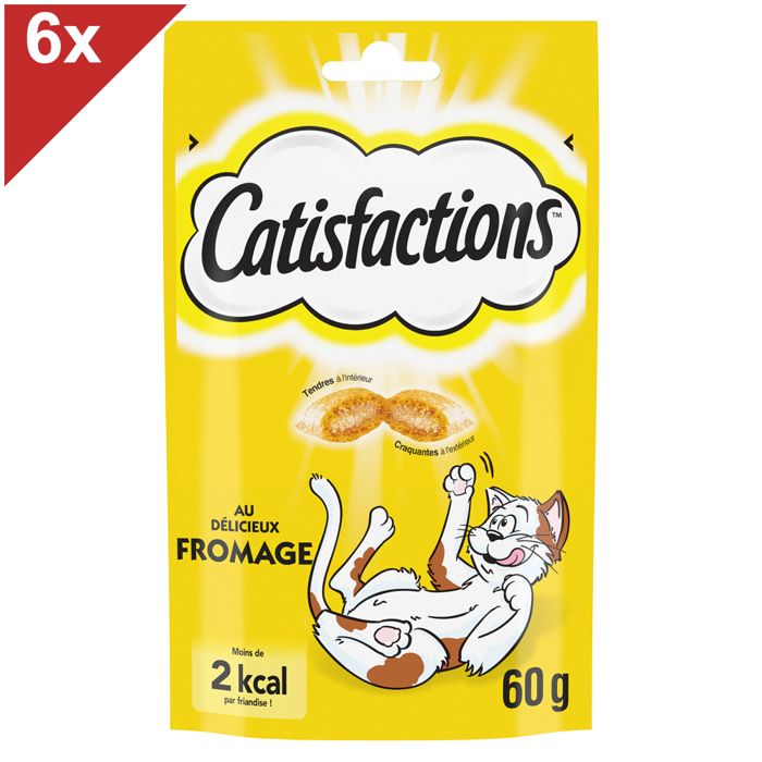 CATISFACTIONS Friandises au fromage pour chat et chaton 6x60g