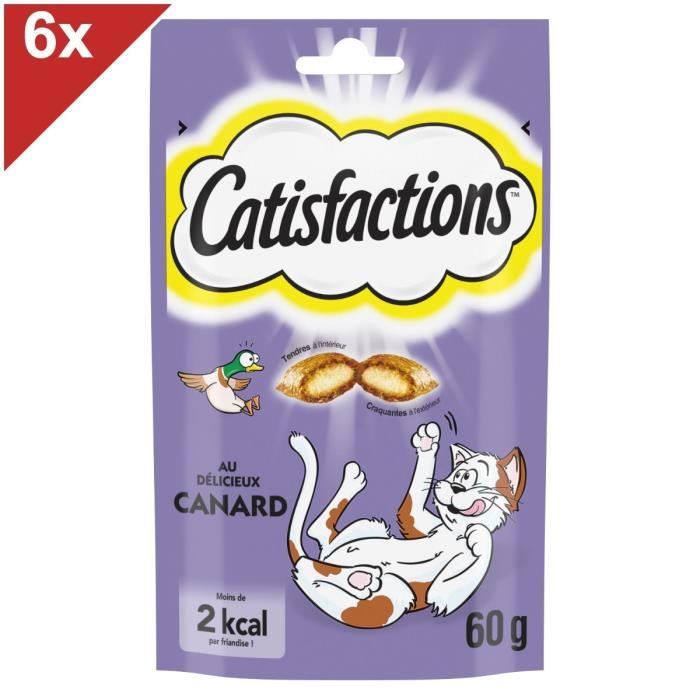 CATISFACTIONS Friandises au canard - Pour chat et chaton - 60 g (x6)