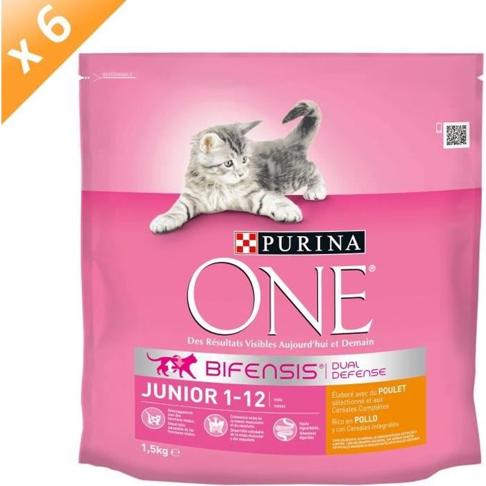 PURINA ONE Junior - Poulet et Céréales Complètes - 1,5 KG (x6) - Pour chaton