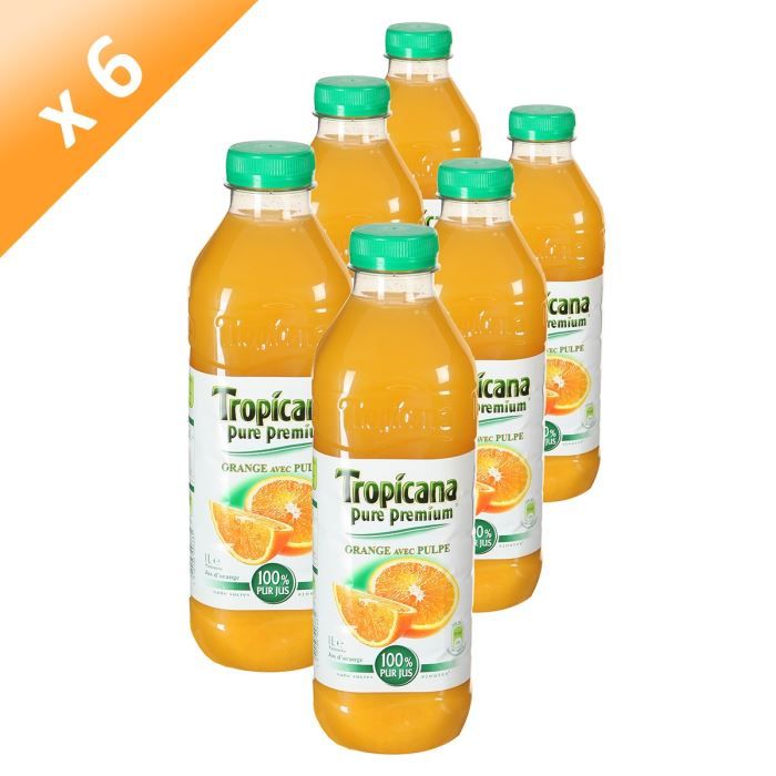TROPICANA Pure Premium Orange Pulpe 1L (x6)
