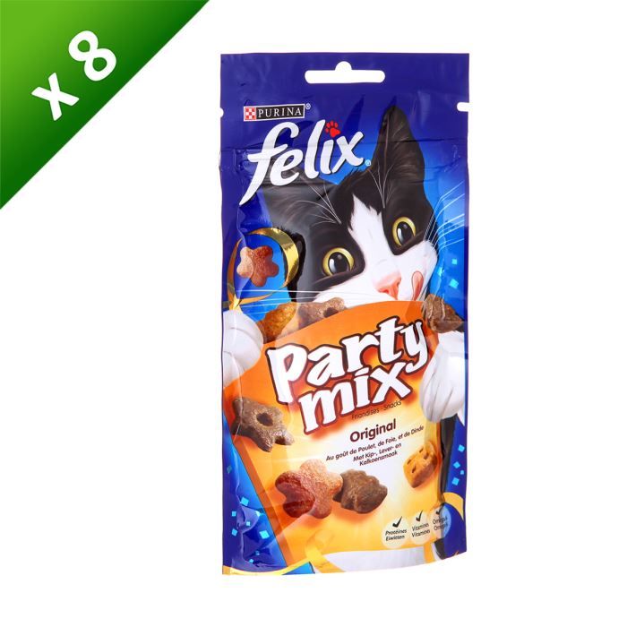 FELIX Friandises Party Mix Original - 60g (x8) - Pour chat adulte