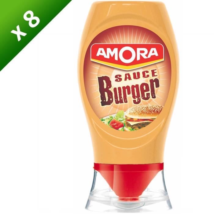 AMORA Sauce Burger Flacon Souple - Lot de 8x 260 g