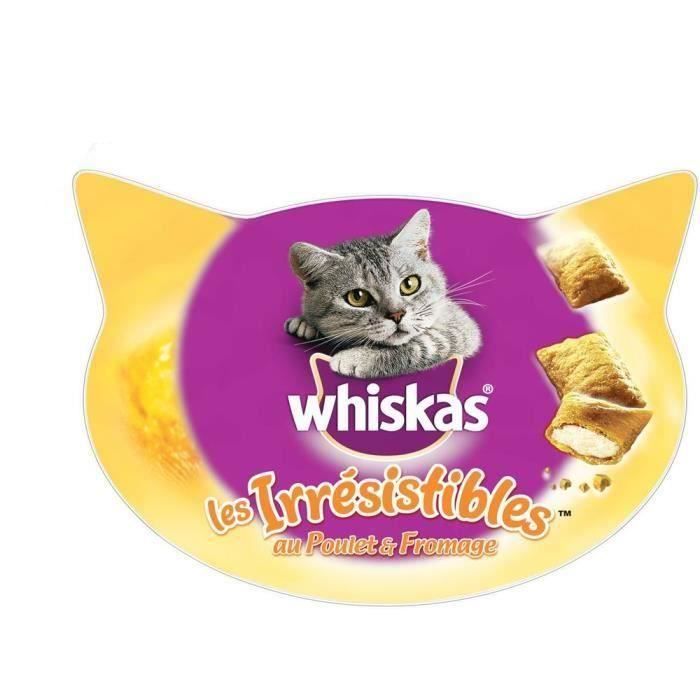 WHISKAS Les Irrésistibles friandises - Au poulet et fromage - Pour chat - 8 x 60g
