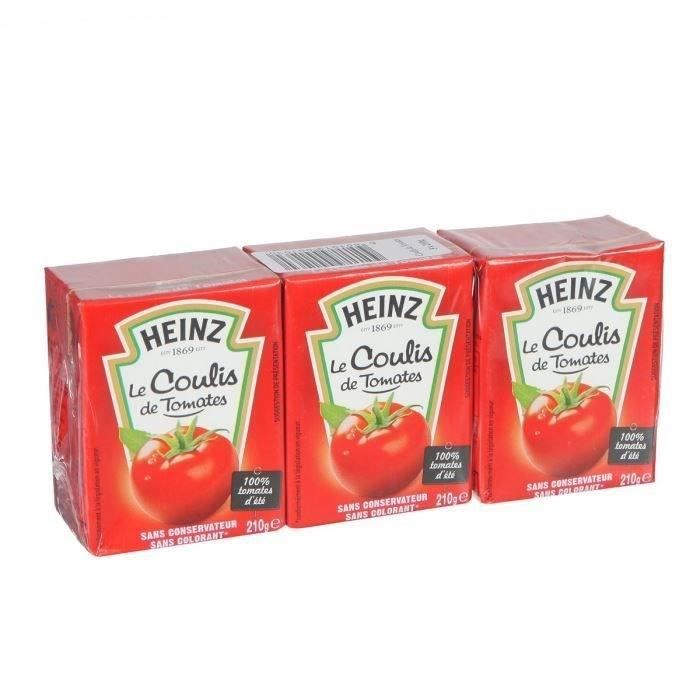 HEINZ Lot de 3 Coulis de tomates - 210G