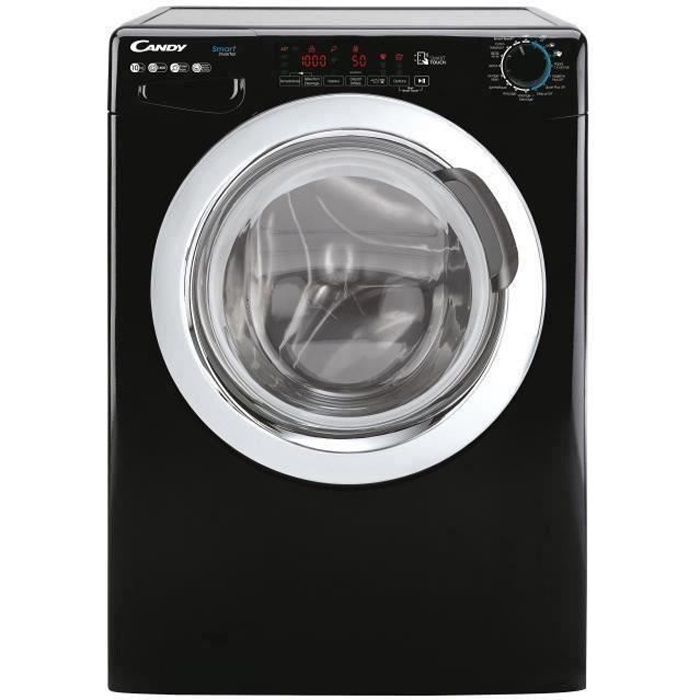 Lave-linge hublot CANDY CSS1410TWMCBE-47 - 10kg - Induction - Vapeur - 1400trs/min - Classe A - Connecté - programmes rapides - Noir