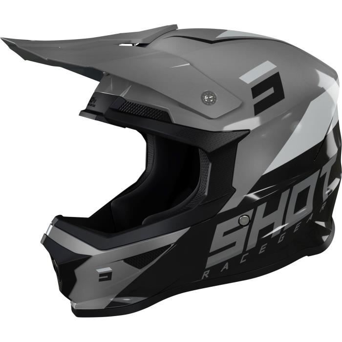 SHOT - Casque cross Furious Chase - Noir et gris glossy