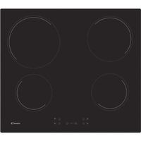 Plaque de cuisson vitrocéramique CANDY CH64CCB - 4 foyers - L 56 x P 49 cm - Revêtement verre noir