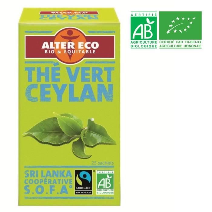 ALTER ECO Thé Vert Ceylan Bio 40g