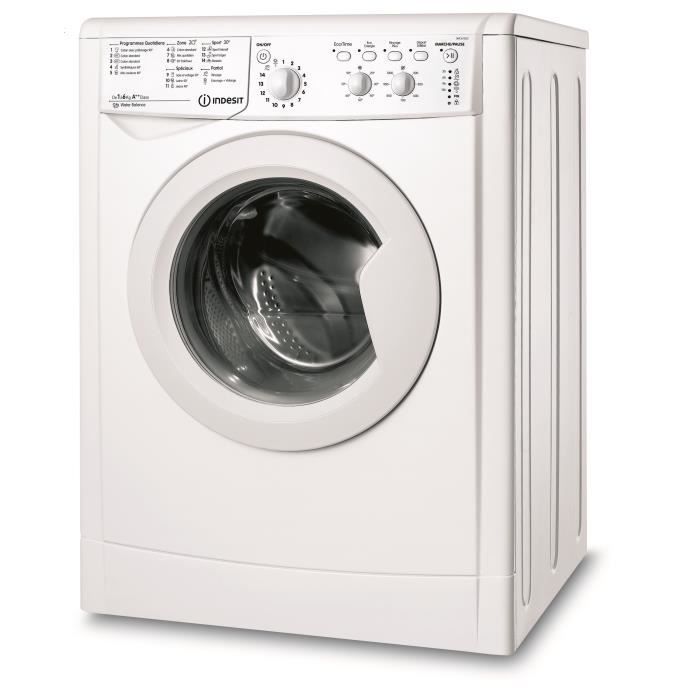 Lave-linge hublot INDESIT IWC61052CFR - 6 kg - Classe A++ - 1000 tours/min - Blanc