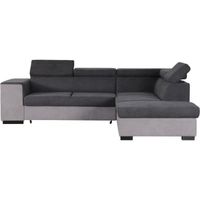 Canapé d'angle droit convertible + coffre 5 places
