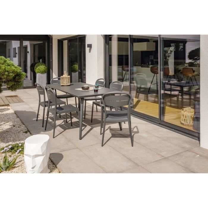 DCB GARDEN Table Madelia-TB180 + 4 chaises Madelia-CH + 2 fauteuils Madelia-FT