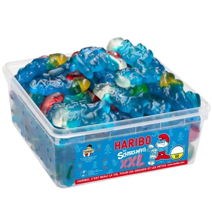 HARIBO Bac 60 Pièces XXL Schtroumphs