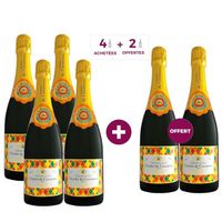 4 achetées + 2 offertes - Champagne Charles de Cazanove Arlequin