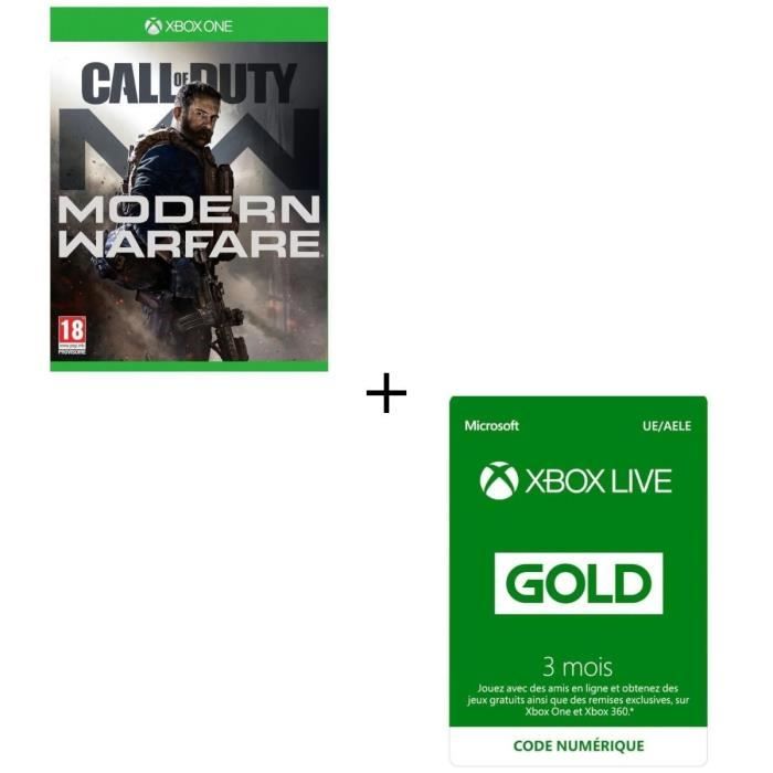 Call Of Duty : Modern Warfare Jeu Xbox One + Abonnement Xbox Live 3 mois à télécharger
