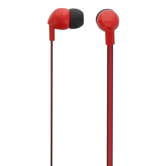 TNB BE COLOR - Ecouteurs intra-auriculaires avec micro universel integré - Rouge et noir