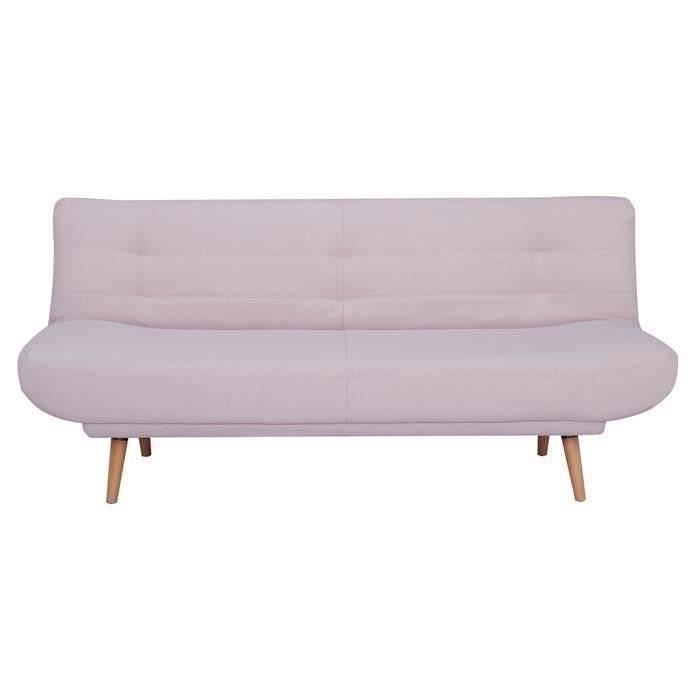 Canapé droit 2 places Rose Tissu Pas cher