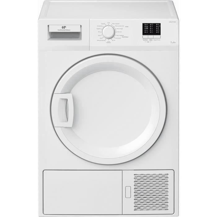 Sèche-linge pompe à chaleur CONTINENTAL EDISON CESL7PCW2 - 7 kg - Largeur 59,7 cm - Classe A+ - Blanc