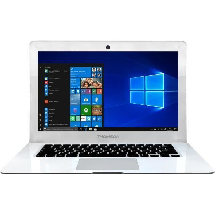 THOMSON PC Portable - NEO13A-4WH64 - 13,3- HD - Intel Atom Quadcore E8000 - RAM 4Go - Stockage 64Go SSD (eMMC) - Windows 10