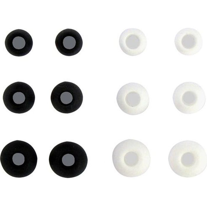 T'nB Embouts pour Ecouteurs Intra-auriculaires - 6 paires - Blanc et Noir