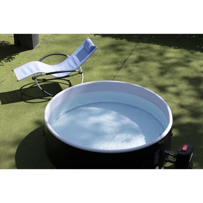 SUNSPA - Spa gonflable rond Dropstitch 6 personnes - Pret en 5 minutes - Couverture et filtre inclus