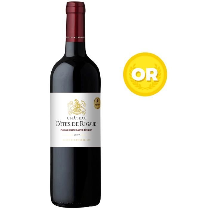 Château Côtes de Rigaud 2017 Puisseguin Saint-Emilion - Vin rouge de Bordeaux x1