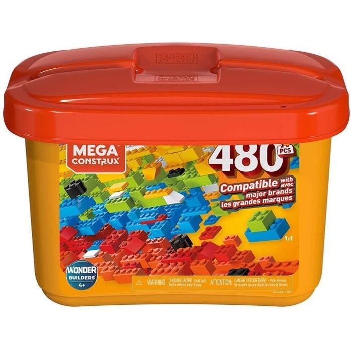 MEGA CONSTRUX Wonder Builders Baril Mini Blocs 480 pièces