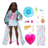 Barbie - Barbie Extra Cool - Poupée Barbie voyage en tenue de plage