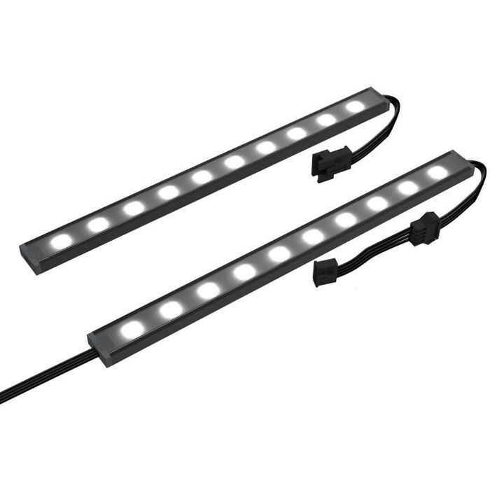 NZXT Lot de 2 bandes LED RGB AH-2UGKD-B1 - 200 mm - Eclairage RGB sous boîtier PC Micro-ATX et mini-ITX