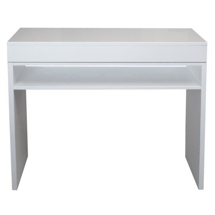 SLIDE Console style contemporain blanc brillant - L 93 cm