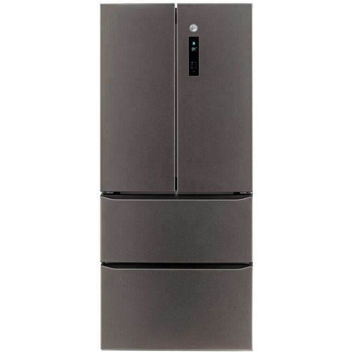 HOOVER HMDN182DEN - Réfrigérateur Multi-portes - 408l - Total No Frost - A++ - 79 cm x 182 cm - Inox