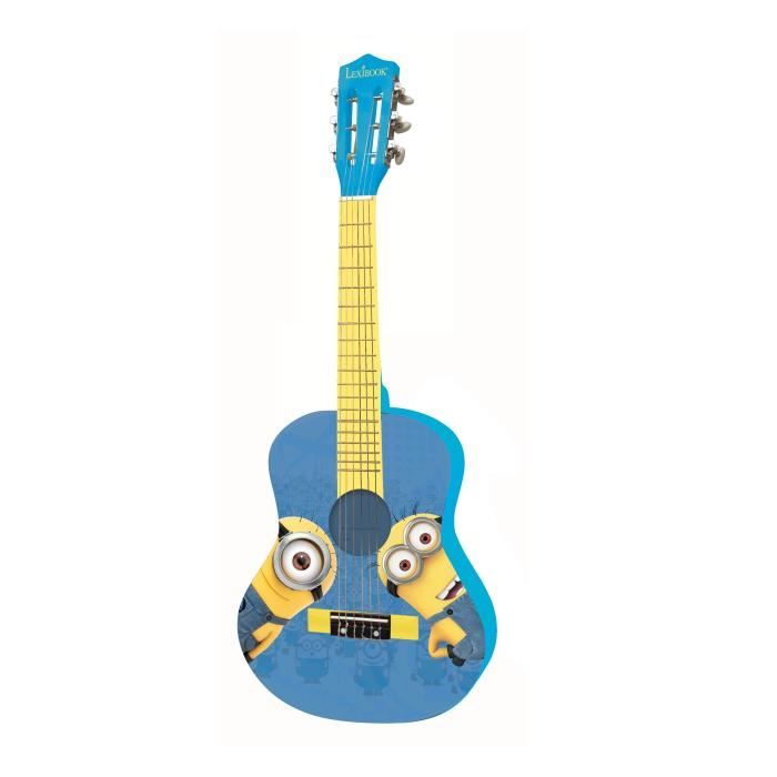 LES MINIONS Guitare acoustique enfant 78 cm en bois LEXIBOOK - médiator et sangle inclus