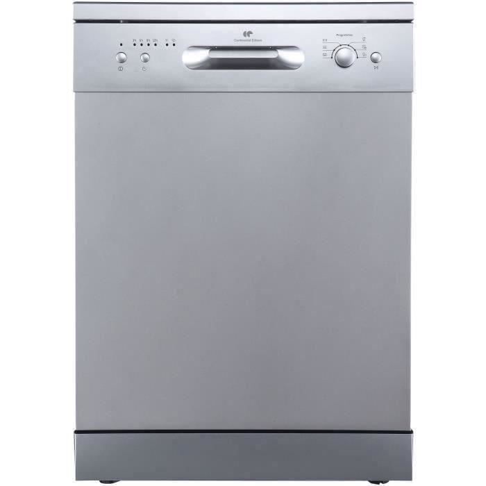 Lave-vaisselle pose libre CONTINENTAL EDISON CELV1247DDB3 - 12 couverts - Largeur 59,8 cm - 47 dB - Silver