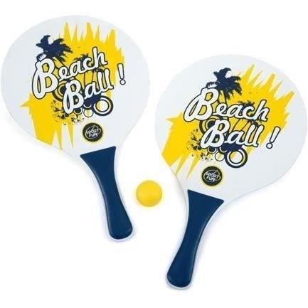 Set de 2 Raquettes Beach Ball Bois + 1 Balle