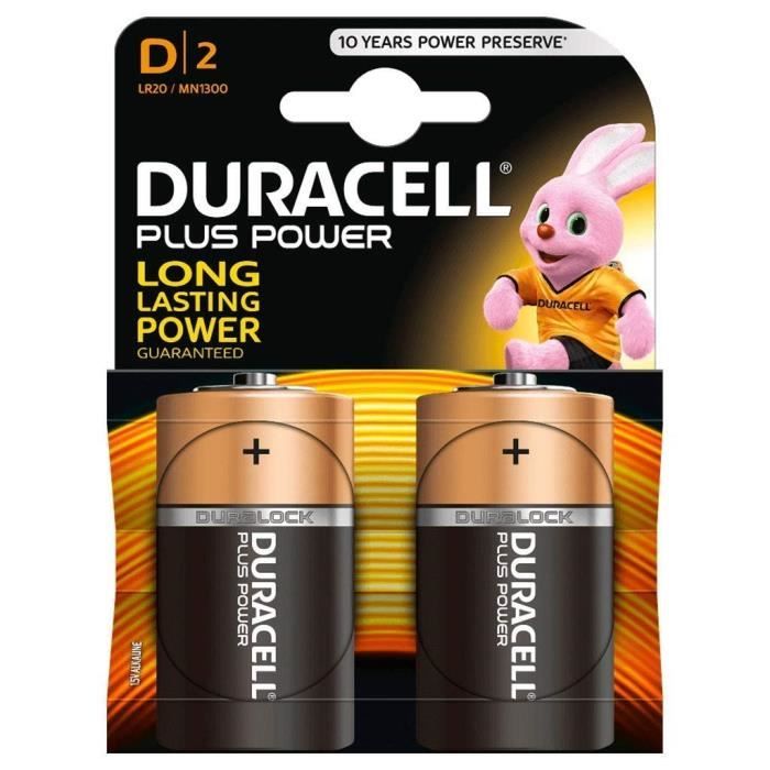 DURACELL Plus Power Piles type D Lot de 2