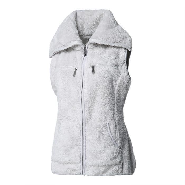 NORTHLAND Gilet polaire Femme Toudou Paddy - Poils longs - Gris perle