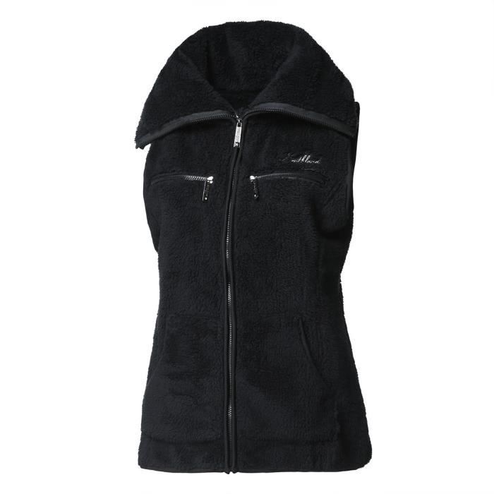 NORTHLAND Gilet polaire Femme Toudou Paddy - Poils longs - Noir