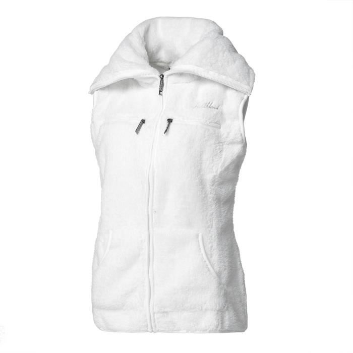 NORTHLAND Gilet polaire Femme Toudou Paddy - Poils longs - Blanc